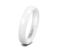 Lirzxin Eheringe Keramik Damen Herren, Hochzeitsringe Verlobungsringe Trauringe Partnerringe Freundschaftsringe Damen Herren 6MM Breit Poliert Rauten Design Ring Weiß Gr. 52 (16.6)