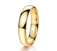Lirzxin Freundschaftsringe Wolfram Damen Herren, Eheringe Verlobungsringe Hochzeitsringe Partnerringe Damen Herren Klassisch Schlicht 6MM Breit Poliert Glatt Ring Gold Gr. 69 (22.0)