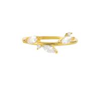 Lirzxin Gold Ringe Frauen 585 14K, Partnerringe Damen Blätter Design mit Rund Marquise Moissanit Verlobung Hochzeit Ringe Gelbgold Gr. 51 (16.2)