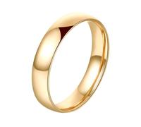 Lirzxin Gold Ringe Herren 750 18K, Hochzeitsringe Verlobungsringe Trauringe Partnerringe Freundschaftsringe Schlicht Poliert Schlicht Eheringe für Männer Gelbgold Gr. 52 (16.6)