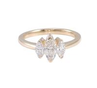 Lirzxin Goldring Damen 375 9K, Eheringe Hochzeitsringe Trauringe Partnerringe Freundschaftsringe Einfach mit Marquise Moissanit Ring Verlobung Frauen Gelbgold Gr. 51 (16.2)