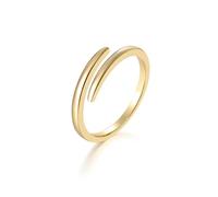 Lirzxin Goldring Damen Echtgold 585 14K, Hochzeit Ringe Damen Klassisch Poliert Offen Design Verlobung Ringe Gelbgold Gr. 53 (16.9)