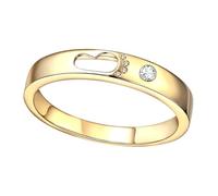 Lirzxin Herrenring Gold 750 18K, Verlobung Ring Männer Hohl Fußabdruck Design mit Rund Labor Erstellt Diamant Hochzeit Ringe Gelbgold Gr. 60 (19.1)