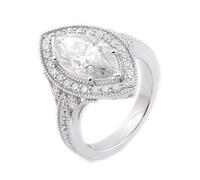 Lirzxin Hochzeit Ring Weißgold Damen 375 9K, Eheringe Trauringe Partnerringe Luxus Halb Ewigkeitsring mit Marquise Moissanit Verlobungsringe Frauen Weißgold Größe 58 (18.5)