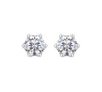 Lirzxin Ohrringe Ohrstecker Platin 950 Damen, Ohrringe Damen Klassisch mit 6 Krappen Rund Moissanite 0.5ct Ohrstecker Echtschmuck für Hochzeit Braut, Weißgold
