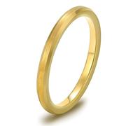 Lirzxin Partnerringe Wolfram Damen Herren, Eheringe Hochzeit Ringe Verlobungsringe Damen Herren Paar 2MM Breit Gebürstet Schlicht Glatt mit Abgeschrägte Kante Ring Gold Gr. 63 (20.1)