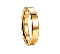 Lirzxin Partnerringe Wolfram Damen Herren, Eheringe Hochzeit Ringe Verlobungsringe Trauringe Freundschaftsringe Damen Herren Paar 4MM Breit Schlicht Poliert Ring Gold Gr. 65 (20.7)