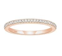 Lirzxin Verlobung Ringe Silber 925 Damen, Eheringe Hochzeit Ringe Trauringe Partnerringe Damen Stapelbare Ewigkeitsring Reihe mit Weiß Zirkonia Ring Rosegold Gr. 58 (18.5)