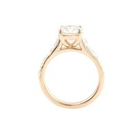 Lirzxin Verlobungsring Gold Damen 750 18K, Eheringe Trauringe Partnerringe Freundschaftsringe Elegant Halb Ewigkeitsring mit Rund Moissanit 1ct Hochzeit Ring Frauen Gelbgold Größe 58 (18.5)