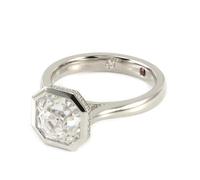 Lirzxin Verlobungsring Weißgold 750 18K, Eheringe Trauringe Partnerringe Elegant Geometrisch Design mit Quadratisch Moissanit 3 Karat Hochzeit Ring Damen Weißgold Gr. 49 (15.6)