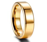 Lirzxin Wolfram Ring Partnerringe Damen Herren, Eheringe Verlobungsringe Hochzeitsringe Trauringe Freundschaftsringe Damen Herren Paar 8MM Breit Schlicht Poliert Ring Gold Gr. 69 (22.0)