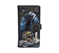 Lisa Parker Spirits of Salem Geldbörse mit schwarzem Katzenschädel geprägt, 18,5 cm, PU-Leder, schwarz, Lisa Parker Geschenkware, Spirits of Salem Kunstwerk, geräumig und stilvoll, mehrere Fächer für