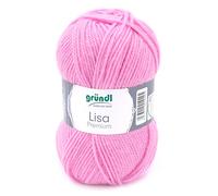 Gründl Lisa Premium Uni Strick- & Häkelgarn (Weicher Und Wollartiger Charakter, Pflegeleichtes Waschbares Strickgarn Aus 100% Polyacryl, 50 G/ 133 M, Nadelstärke: 3,5-4,5, 1 Knäuel Á 50 G), Rosa