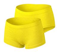 LisaModa 2er Pack Damen Hipster Hüftpanty Seamless Stretch (S-M, Gelb)