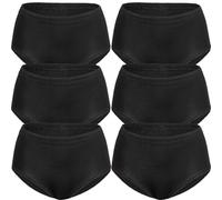 LisaModa Damen Taillenslips 6er Pack Stretch Baumwolle Slip 56/58 Schwarz