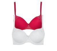 Lisca 2er Pack Schalen BH Evelyn 020228 Gr. 90B in red-White