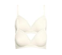 Soft-BH LISCA "2er Pack Soft BH Ines", Damen, Gr. 80, Cup D, beige (cream), Stoff, Obermaterial: 95% Baumwolle CO. 5% Elasthan EL., BHs Soft-BH (42395719-80) cream