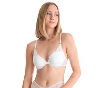 Lisca Push up BH Fresh | Push up Schalen Cups | transparente Spitzeneinsätze | längenverstellbare Träger | 85C White