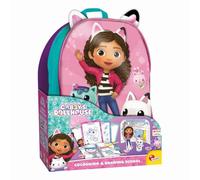 Lisciani - GABBY'S DOLLHOUSE - Schulrucksack Zeichnen & Malen - Für Kinder ab 4 Jahren - Mit Filzstiften, Buntstiften und Ausmalbildern - Manuelle Aktivität Gabby's Dollhouse
