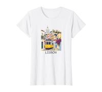 Lissabon Preisgünstiges Grafik-T-Shirt, Damen, Weiß, XL