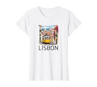 Lissabon Preisgünstiges Grafik-T-Shirt, Damen, Weiß, XL