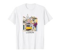 Lissabon Preisgünstiges Grafik-T-Shirt, Herren, Weiß, XL