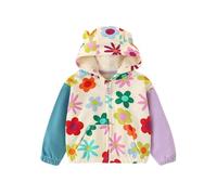 LitBud Fleecejacke Mädchen Sweatjacke Kapuzen Zip Up Strickjacke Sweatshirt Blumen Hoodie Pullover Jacke Activewear Langärmel Baumwolle Kleidung für Kinder Herbst Winter Beige Alter 4-5 Jahre 104 110