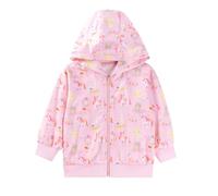 LitBud Fleecejacke Mädchen Sweatjacke Kapuzen Zip Up Strickjacke Sweatshirt Einhorn Hoodie Pullover Jacke Activewear Langärmel Baumwolle Kleidung für Kinder Herbst Winter Rosa Alter 4-5 Jahre 104 110