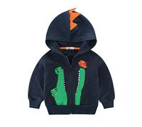 LitBud Jungs Kinder Hoodies für Jungen Cartoon Dinosaurier Jurassic World Park Reißverschluss Packaway Jacke Herbst Mantel 2-3 Jahre 100