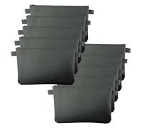 LITFAX Banktasche aus Kunstleder genarbt - Geldtasche A4 Format - Geldbeutel mit Reißverschluss - Sicher für Bargeld und Dokumente - Schwarz - ohne Prägung (32 x 26 cm, 10 Stück)