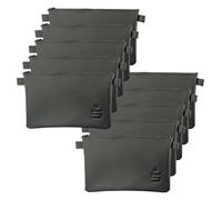 LITFAX Banktasche aus Kunstleder genarbt - Geldtasche A5 Format - Geldbeutel mit Reißverschluss - Sicher für Bargeld und Dokumente - Schwarz mit Sparkassen Prägung (26 x 17 cm, 10 Stück)