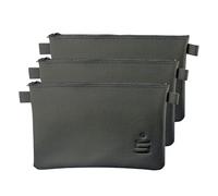 Litfax Banktasche aus Kunstleder genarbt - Geldtasche A5 Format - Geldbeutel mit Reißverschluss - Sicher für Bargeld und Dokumente - Schwarz mit Sparkassen Prägung (26 x 17 cm, 3 Stück)