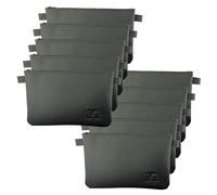 LITFAX Banktasche (ca. 32 x 26 cm) mit Reißverschluss aus Metall - Farbe schwarz - Kunstleder genarbt mit Volksbank Prägung (10 Stück)