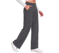 Litherday Sommerhose Damen Leicht Weite Hosen Stoffhose Palazzo Hose