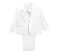 Lito Angels Baby Anzug Jungen Festlich Hochzeit, 5 Teiliges Set (Sakko, Weste, Hemd, Hose & Krawatte), Königsblau/Schwarz/Weiss/Elfenbein/Grau
