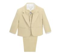 Lito Angels Baby Anzug Jungen Festlich Hochzeit, 5 Teiliges Set (Sakko, Weste, Hemd, Hose & Krawatte), Königsblau/Schwarz/Weiss/Elfenbein/Grau