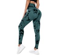 Litthing Sport Leggings Damen High Waist Stretch Legging Seamless Push Up Booty Laufhose Scrunch Butt Batik Sporthose für Yoga Fitness Gym