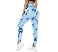 Litthing Sport Leggings Damen High Waist Stretch Leggings Seamless Push Up Booty Laufhose Scrunch Butt Batik Sporthose für Yoga Fitness Gym