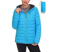 Little Donkey Andy Daunenjacken Damen Leichte Steppjacke Winddichte Warme Winterjacke Outdoor Kapuzenjacke Blau S