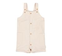 Little Dutch Baby Latzhose kurz - Overall für Jungen - mit Knöpfen in Holzoptik - Baumwolle - Forest Friends - Sand beige (Gr. 80)