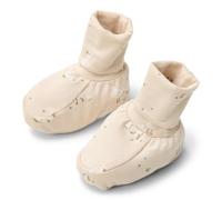Little Dutch Babyschuhe Booties - für Neugeborene Babys - Baby Hausschuhe - mit Weicher Sohle - für Mädchen und Jungen - Little Goose - Newborn Naturals beige (Gr. 62-74)