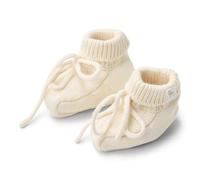 Little Dutch Babyschuhe Booties - für Neugeborene Babys - Baby Hausschuhe - Strick mit Weicher Sohle - für Mädchen und Jungen - Off White - Newborn Naturals weiß (Gr. 44-56)
