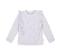 Little Dutch Kinder Badeshirt - Schwimmshirt Langarm - mit Rüschen, Streifen und Druckknöpfe - für Mädchen - Dreamy Stripes - lila/weiß (Gr. 86/92)