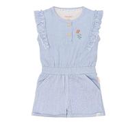 Little Dutch Kinder Jumpsuit Latzhose kurz ärmellos - Overall für Mädchen - mit Rüschen und Streifen - Fairy Garden - Denim Blue Stripe - blau/weiß (Gr. 86)