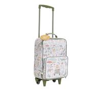 Little Dutch Kinderkoffer - Trolley - Reisekoffer - mit Teleskopstange und Rollen - Handgepäck - für Kinder Jungen und Mädchen - Unisex - Safari Friends - grün/weiß