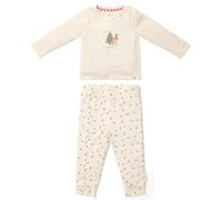 Little Dutch Schlafanzug Pyjama - 2 teilig - für Jungen und Mädchen - Baumwolle - Little Christmas - Weihnachten Beige (Gr. 98/104)