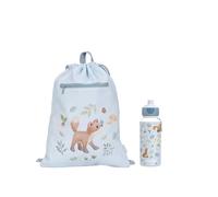 Little Dutch Set Turnbeutel & Trinkflasche Pop-up für Kinder blau - Forest Friends
