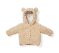 Little Dutch Winterjacke Fleecejacke Teddy Jacke mit Kapuze Ohren Baby beige (Gr. 68)
