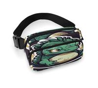 Little Green Dragon's Egg Bauchtasche mit verstellbarem Riemen, modische Hüfttasche für Outdoor-Sport, Wandern, weiß, 20 x 13 cm, voll bedruckte Hüfttasche