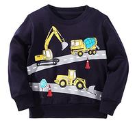 Little Hand Kinder Sweatshirt Pullover Jungen Langarm Tops Auto Bagger Dinosaurier Winter Warm Oberteile Alter 2-7 Jahre Gr.92-122
